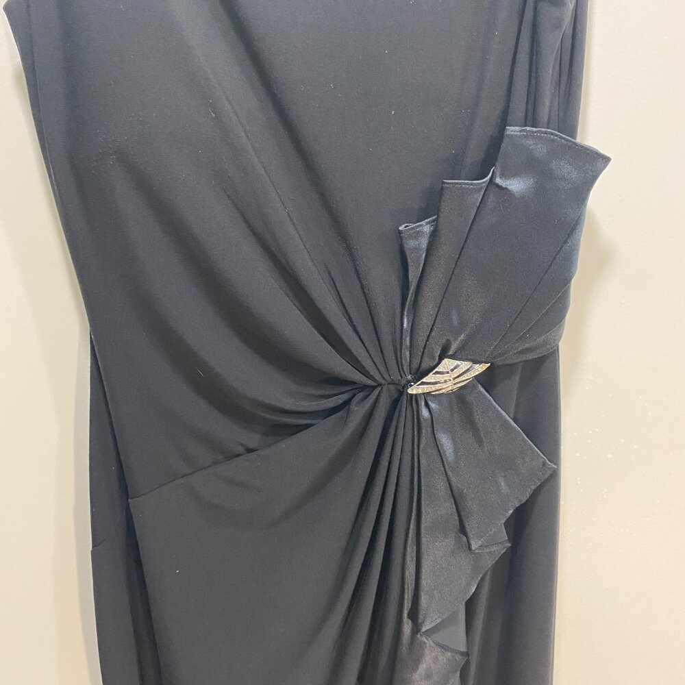 Ralph Lauren Silk Bow Evening Gown Dress Womens 6 Black Tie Bridal Formal Event - Picture 7 of 10